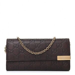 Gucci Guccissima Small Chain Wallet.